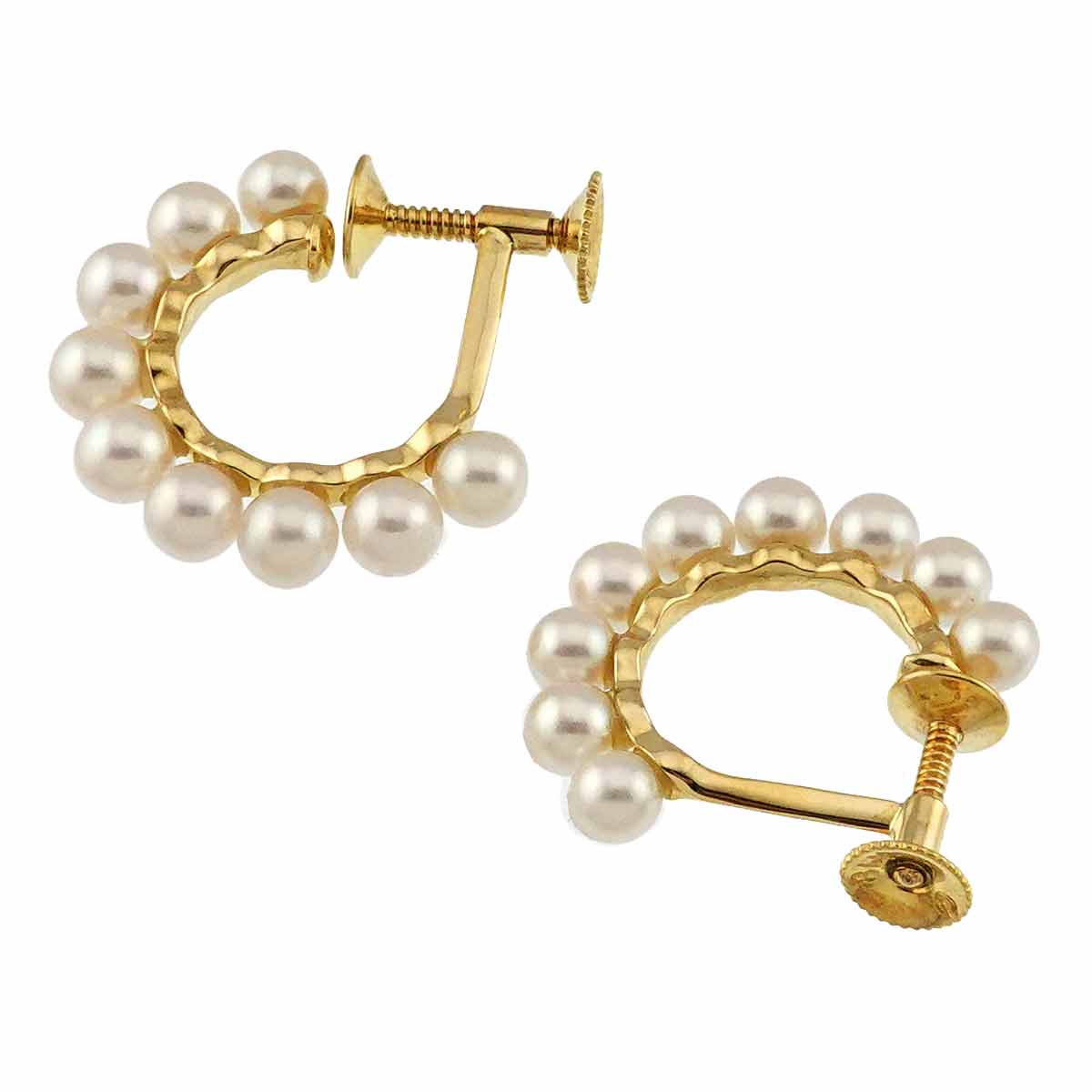Baby Pearl 3.7-3.5mm Earrings 18K YG 750