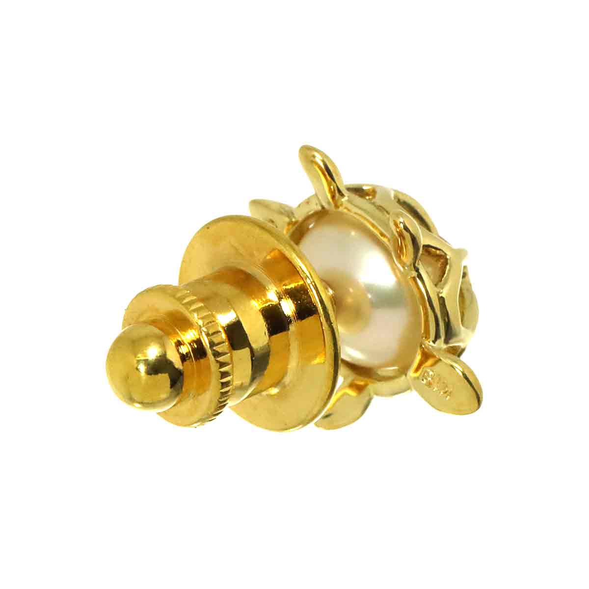 Freshwater cultured pearl Pin Brooch 18K YG 750