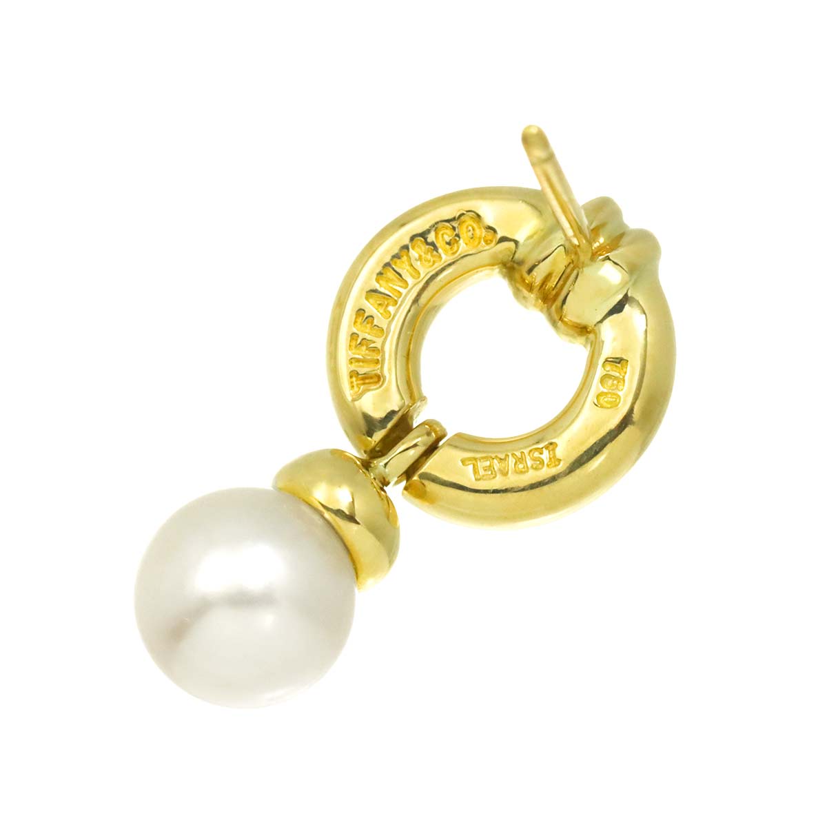 Doornock Akoya Pearl 6.3mm Earrings Pierced 18K YG 750