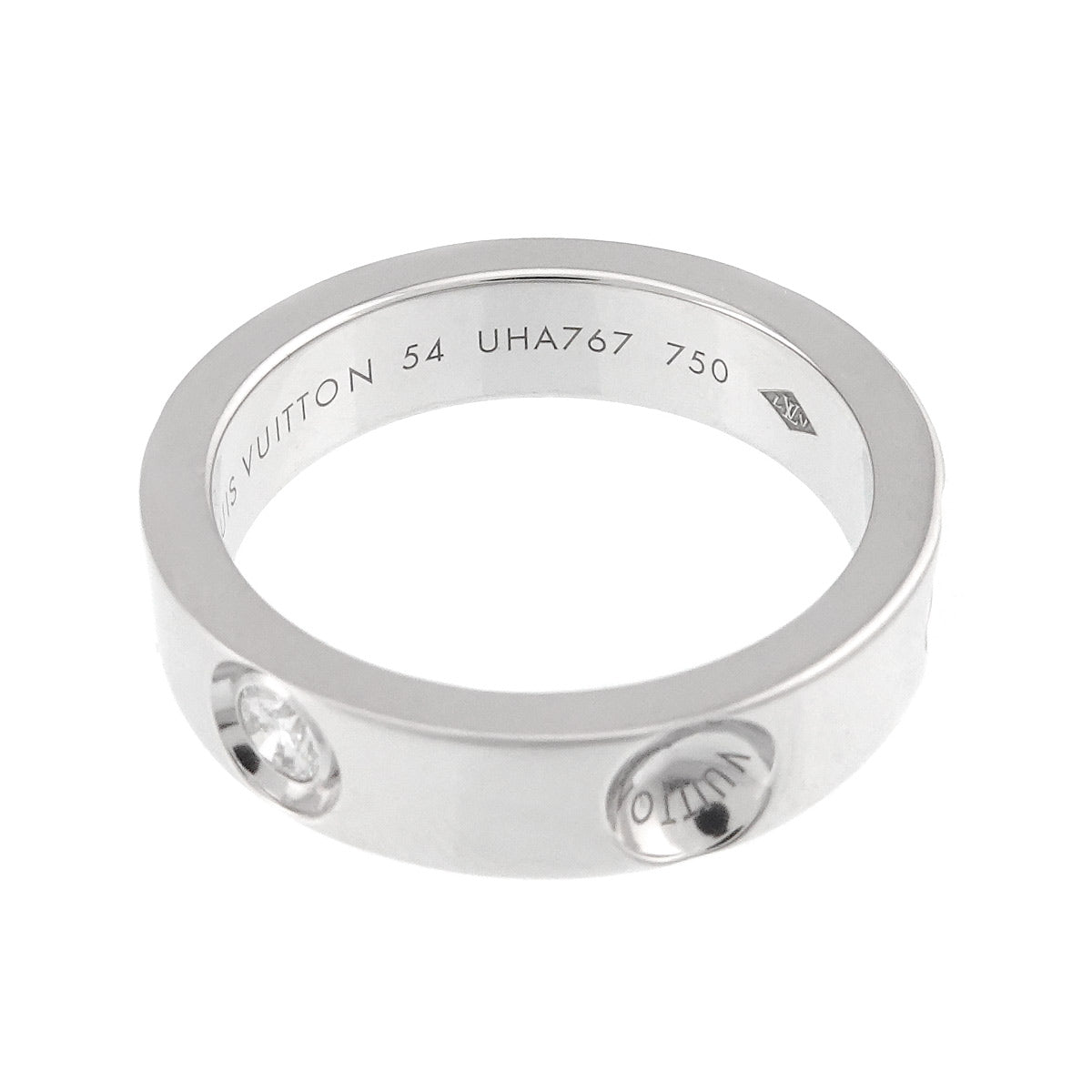 Diamond Ring 18K WG 750 size54 6.75(US)