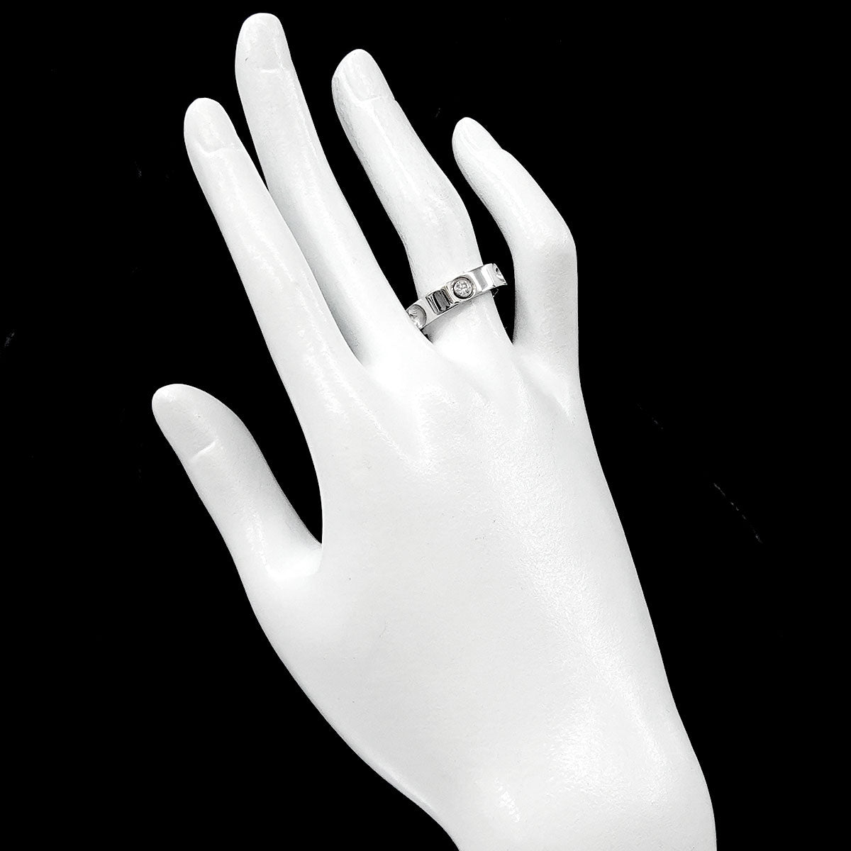 Diamond Ring 18K WG 750 size54 6.75(US)