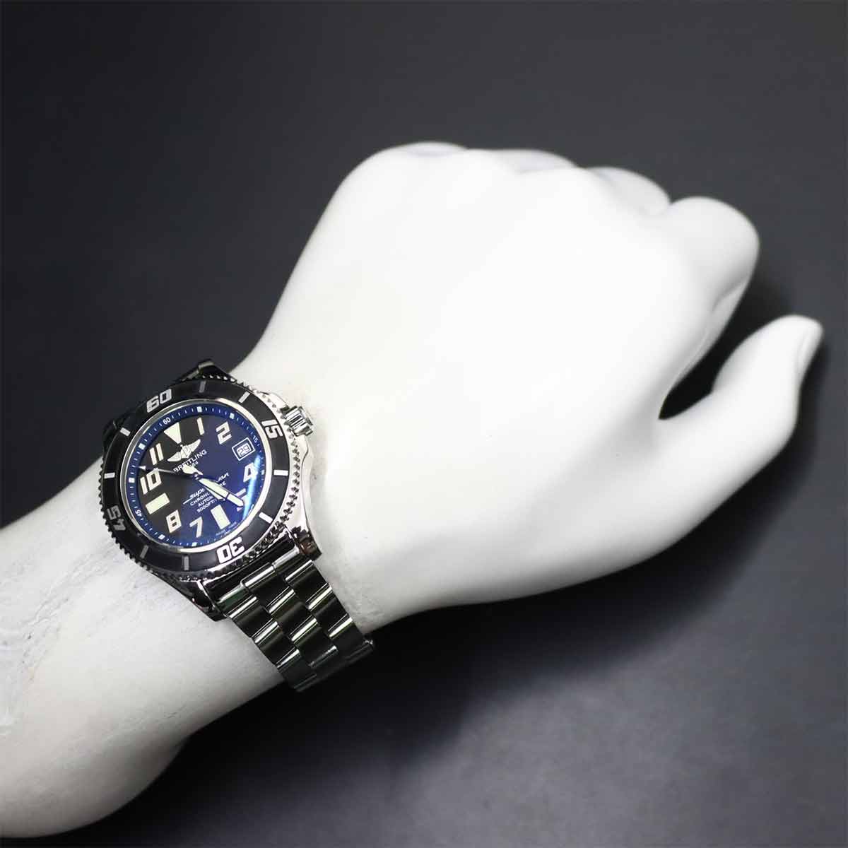 Super Ocean 42 A17364 Date Automatic Black Dial Mens Watch