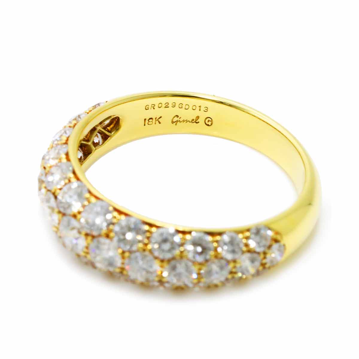 Diamond 2.018ct Ring 18K YG 750 Size6.75(US)