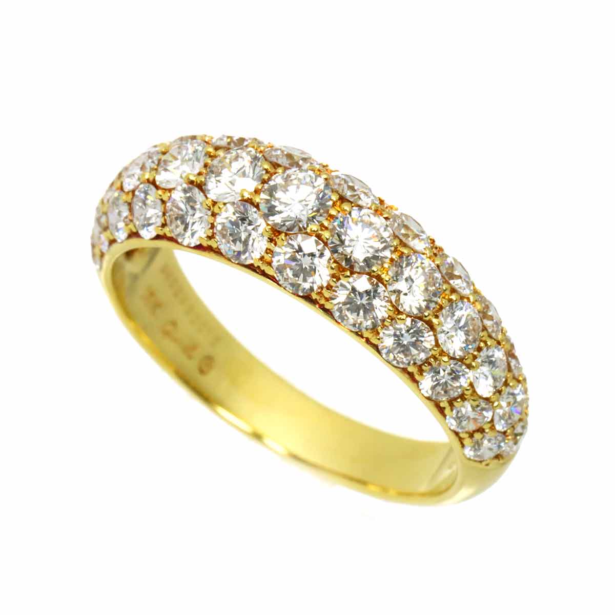Diamond 2.018ct Ring 18K YG 750 Size6.75(US)