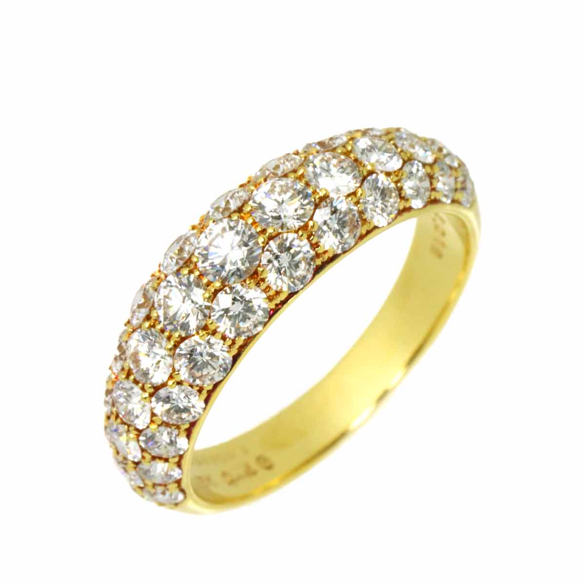 Diamond 2.018ct Ring 18K YG 750 Size6.75(US)