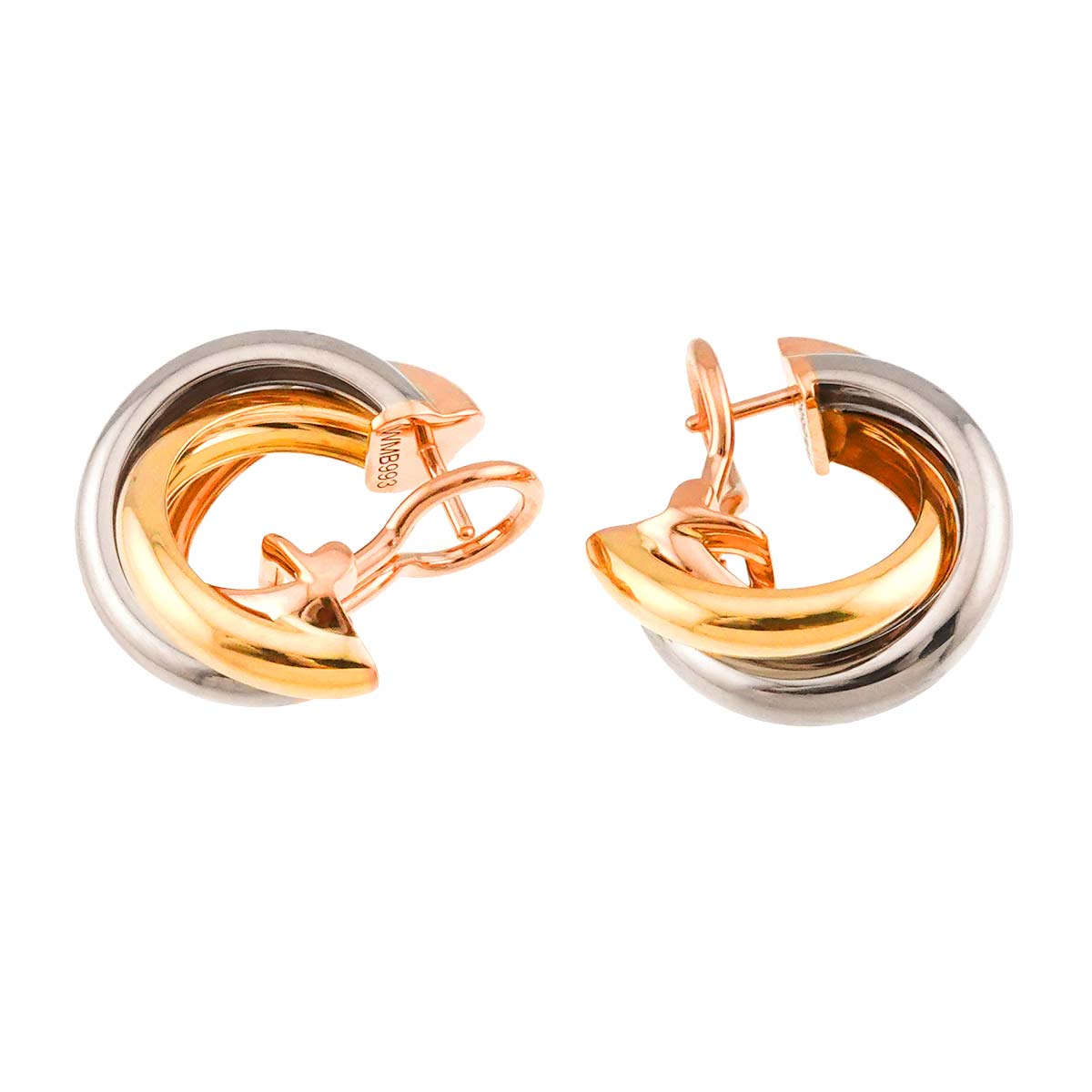 Trinity Earrings Pierced 18K YG WG PG 750