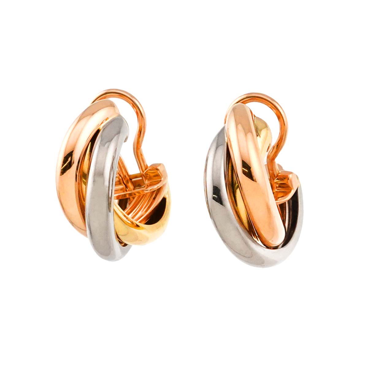 Trinity Earrings Pierced 18K YG WG PG 750