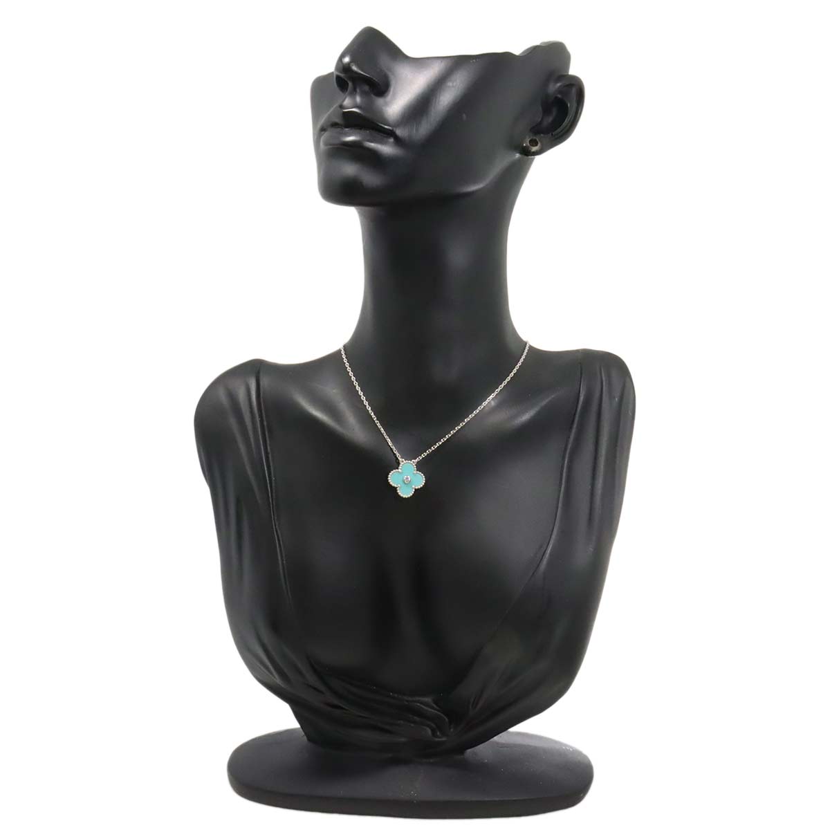 Vintage Alhambra Celadon Green Diamond Necklace 18K WG