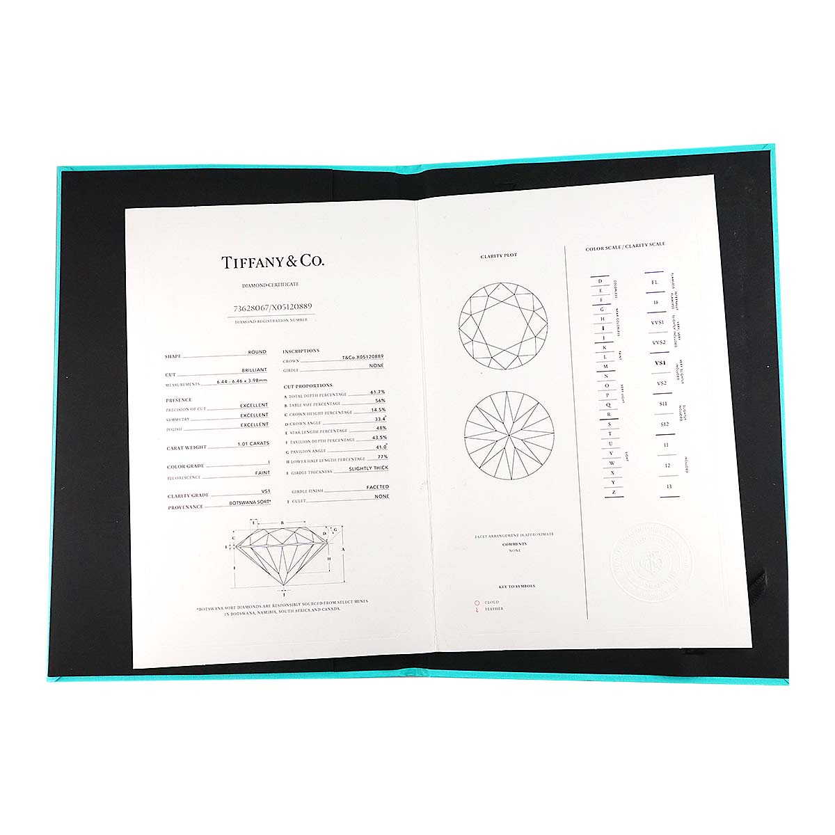 Diamond 1.01ct I/VS1/3EX Ring Pt 5-5.25(US)