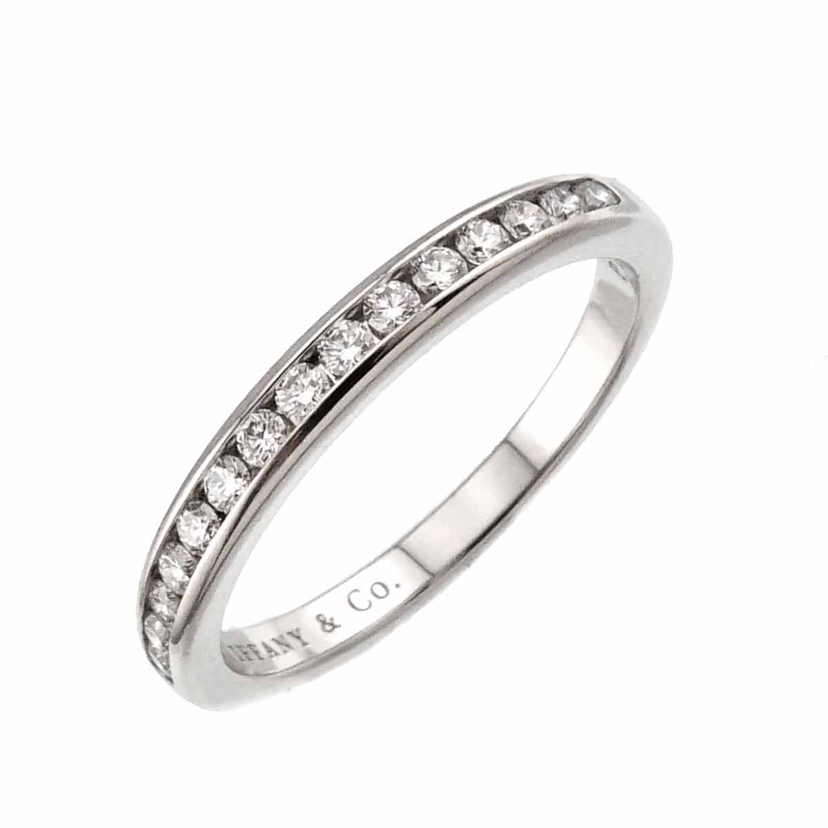 Half Diamond band Ring Platinum Size6.5-6.75(US)