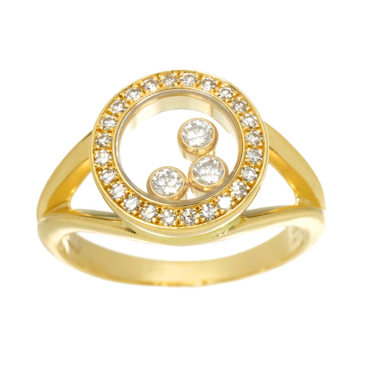 Happy Diamond Ring 18K YG 750 Size4.75-5(US)