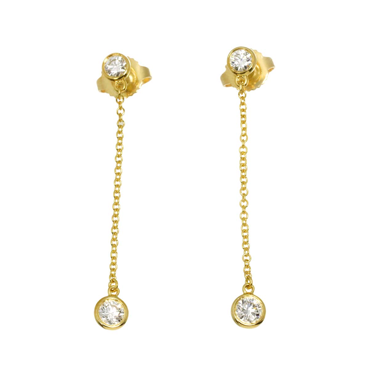 By The Yard Diamond Earrings Pierced 18K Yellow Gold 750