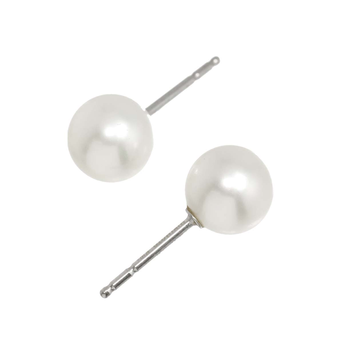 Akoya Pearl Necklace SV 18K WG Earrings Pierced Two piece set