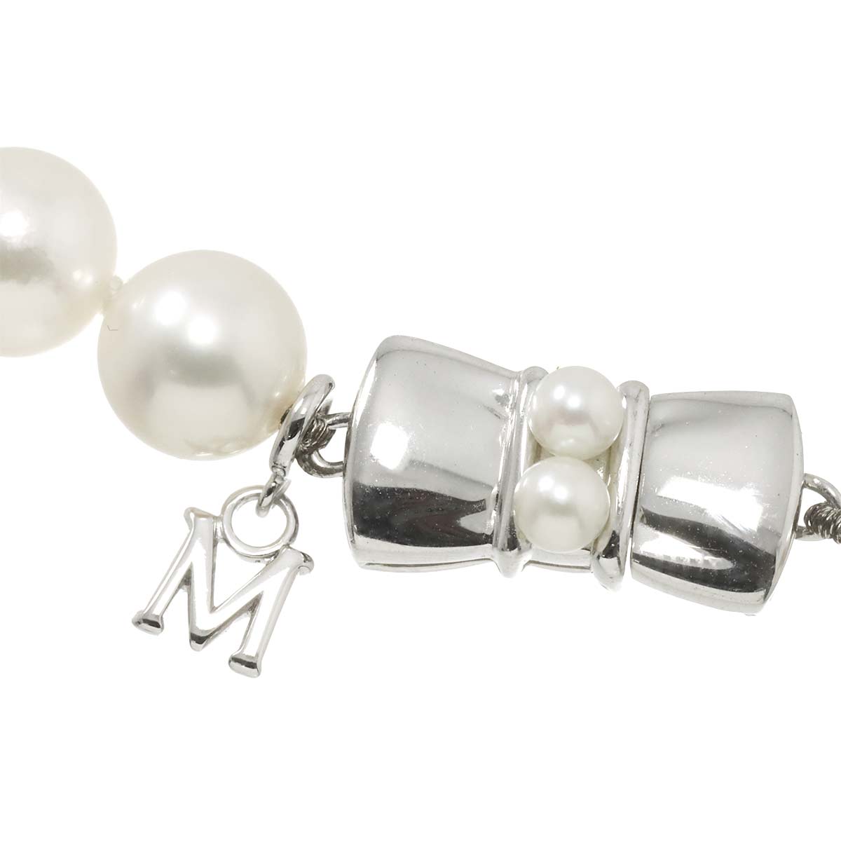 Akoya Pearl Necklace SV 18K WG Earrings Pierced Two piece set