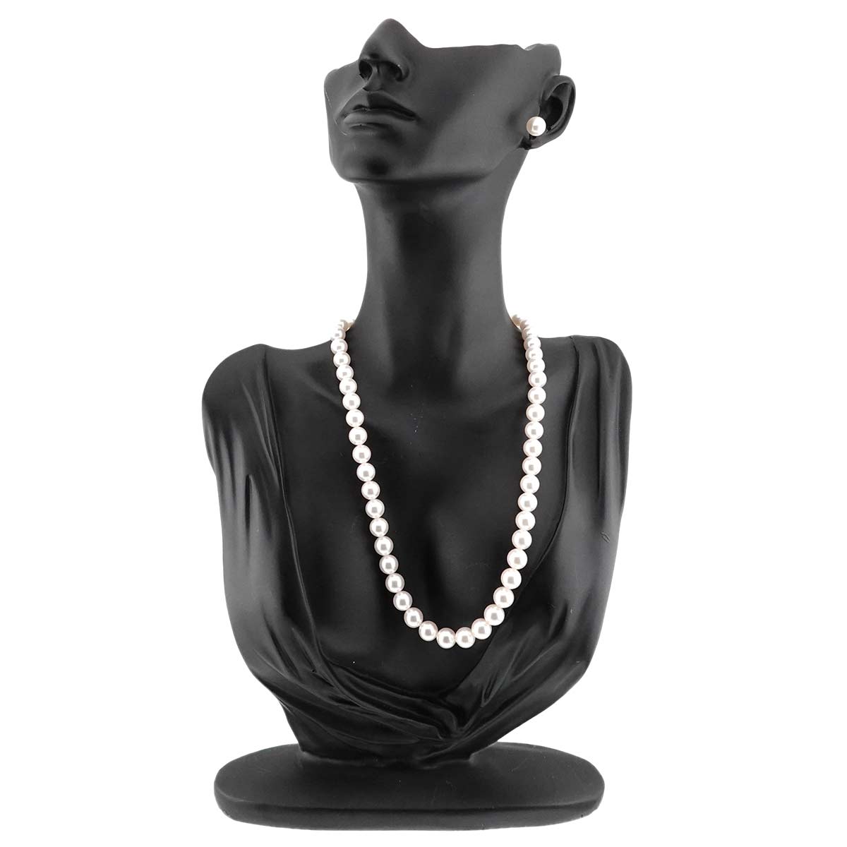 Akoya Pearl Necklace SV 18K WG Earrings Pierced Two piece set