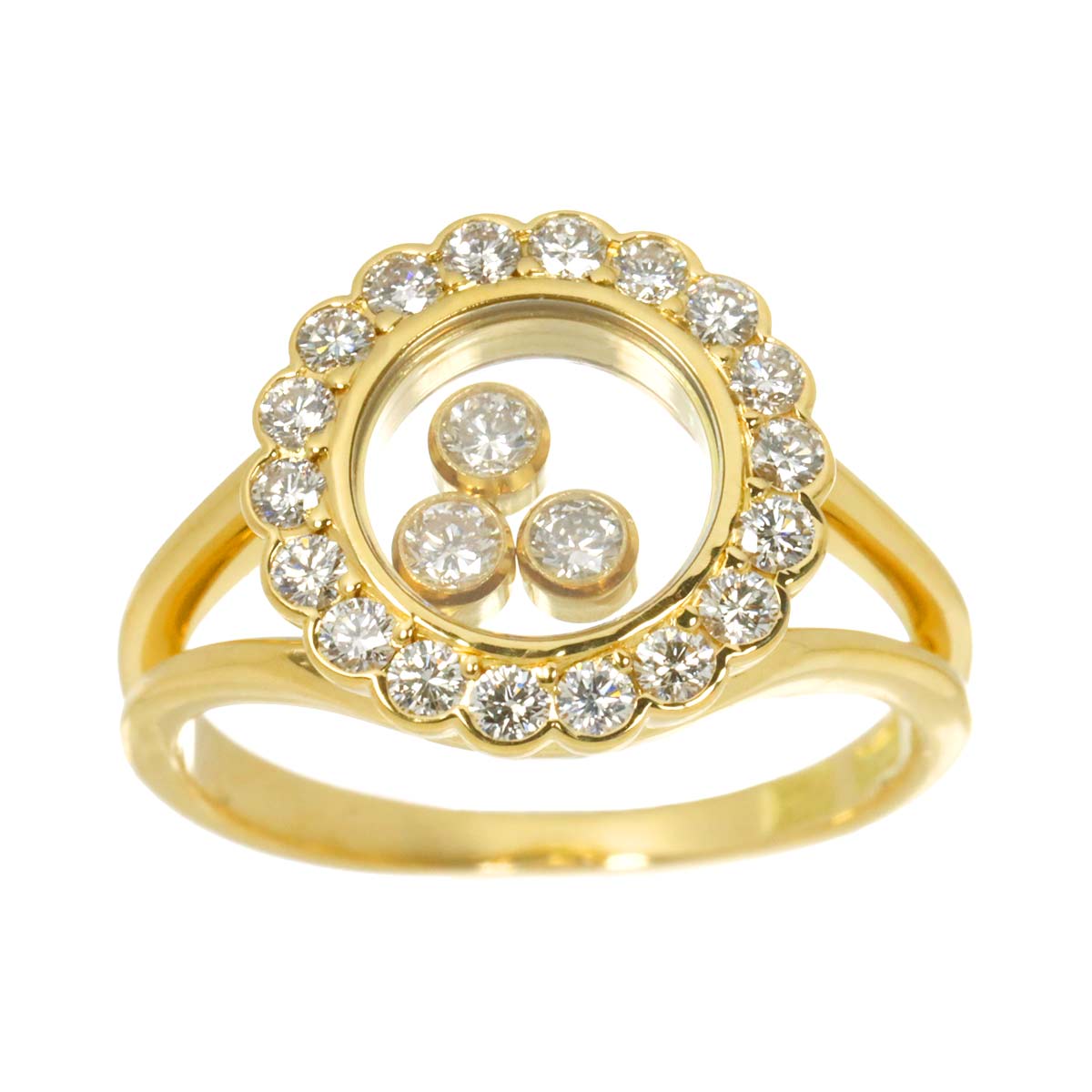 Happy Diamond Ring 18K YG 750 Size5.5-5.75(US)