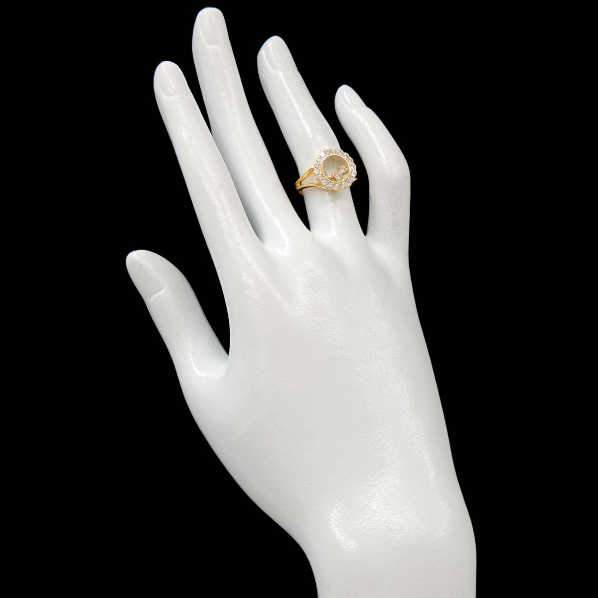 Happy Diamond Ring 18K YG 750 Size5.5-5.75(US)