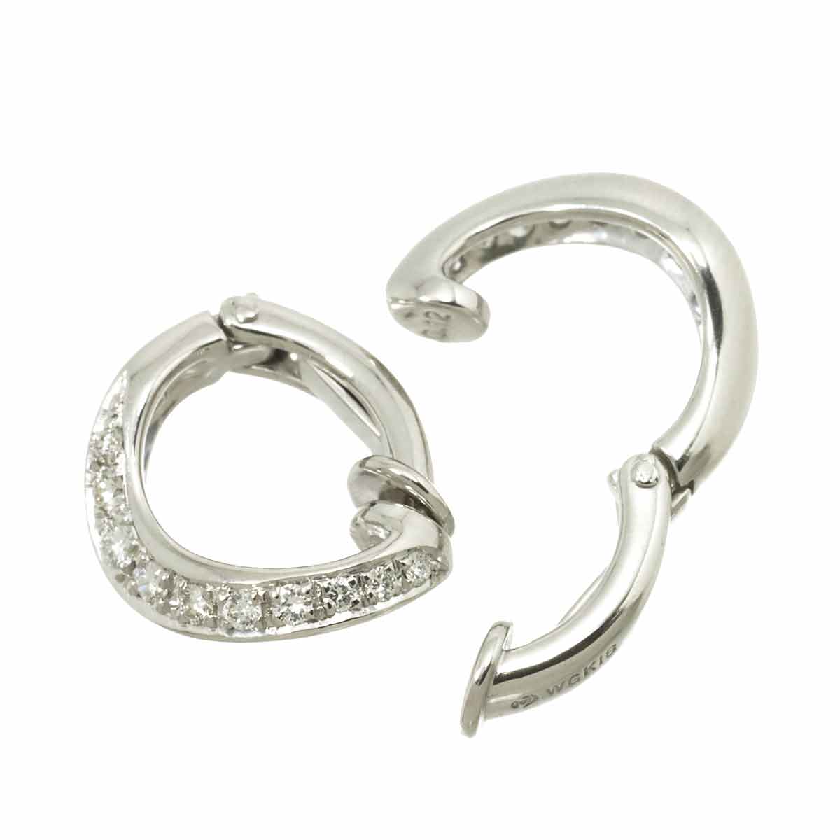 Diamond 0.12ct/0.12ct Earrings Clip on 18K White Gold 750