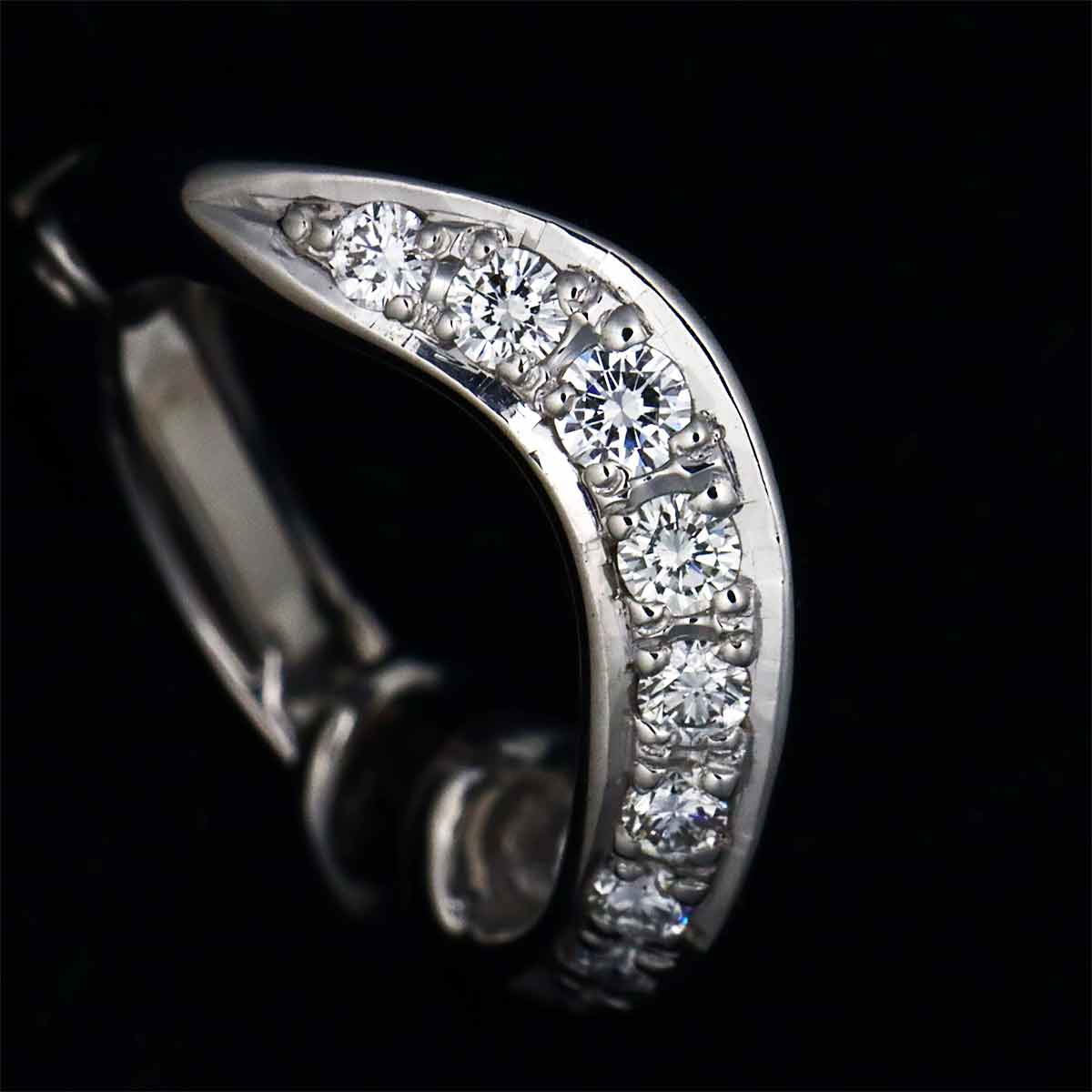 Diamond 0.12ct/0.12ct Earrings Clip on 18K White Gold 750