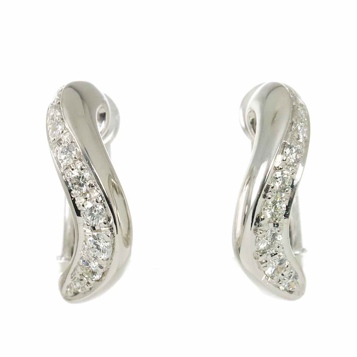 Diamond 0.12ct/0.12ct Earrings Clip on 18K White Gold 750