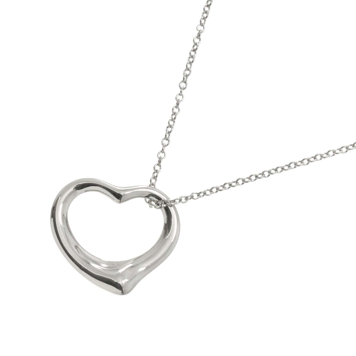 Open Heart Necklace Platinum