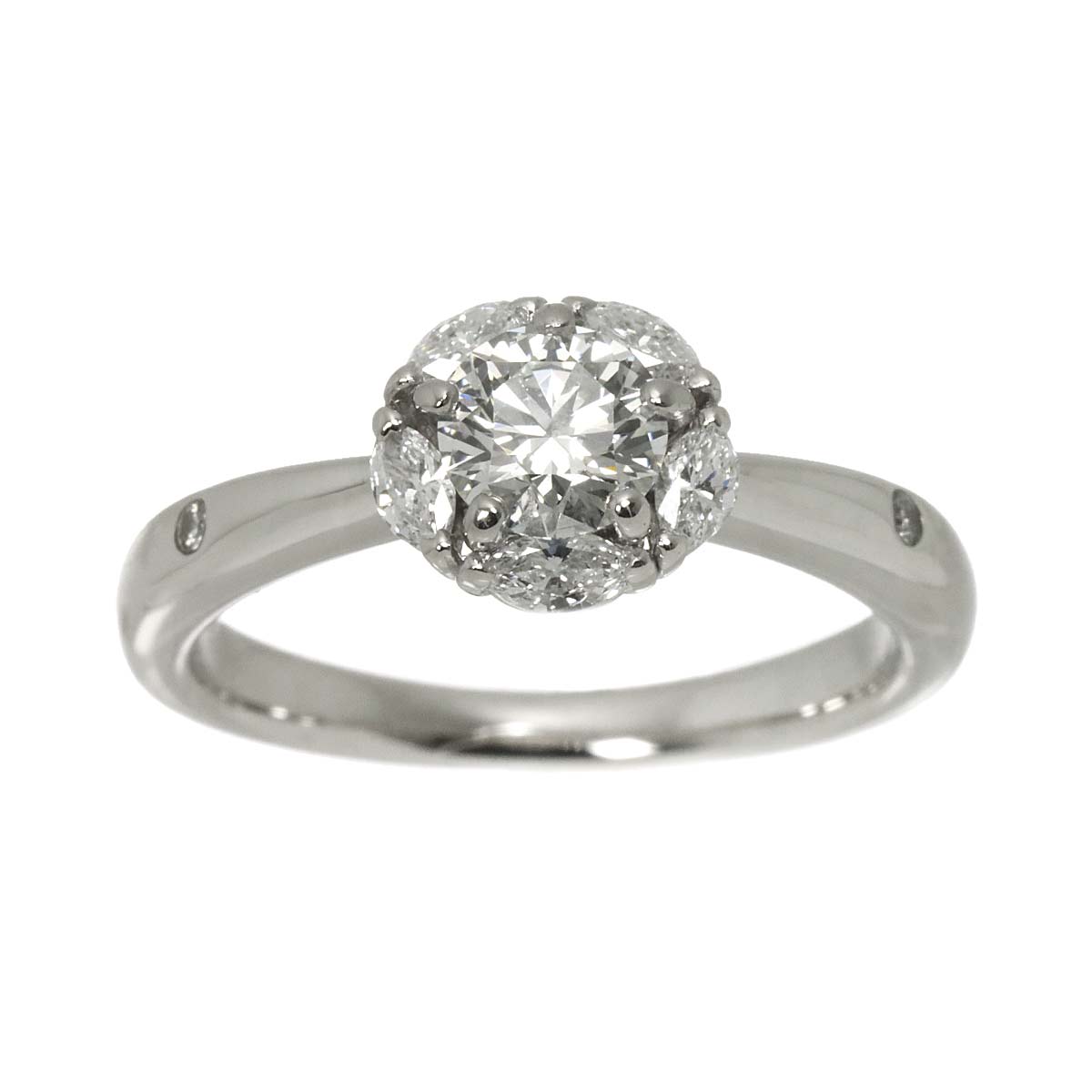 Diamond 0.53ct/0.28ct Ring Platinum size5.25-5.5(US)