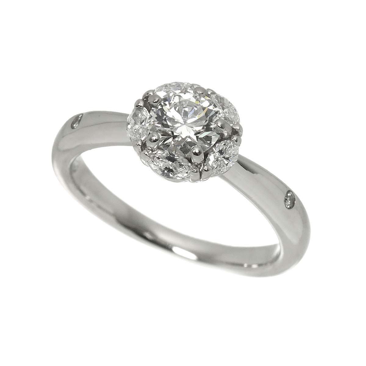 Diamond 0.53ct/0.28ct Ring Platinum size5.25-5.5(US)