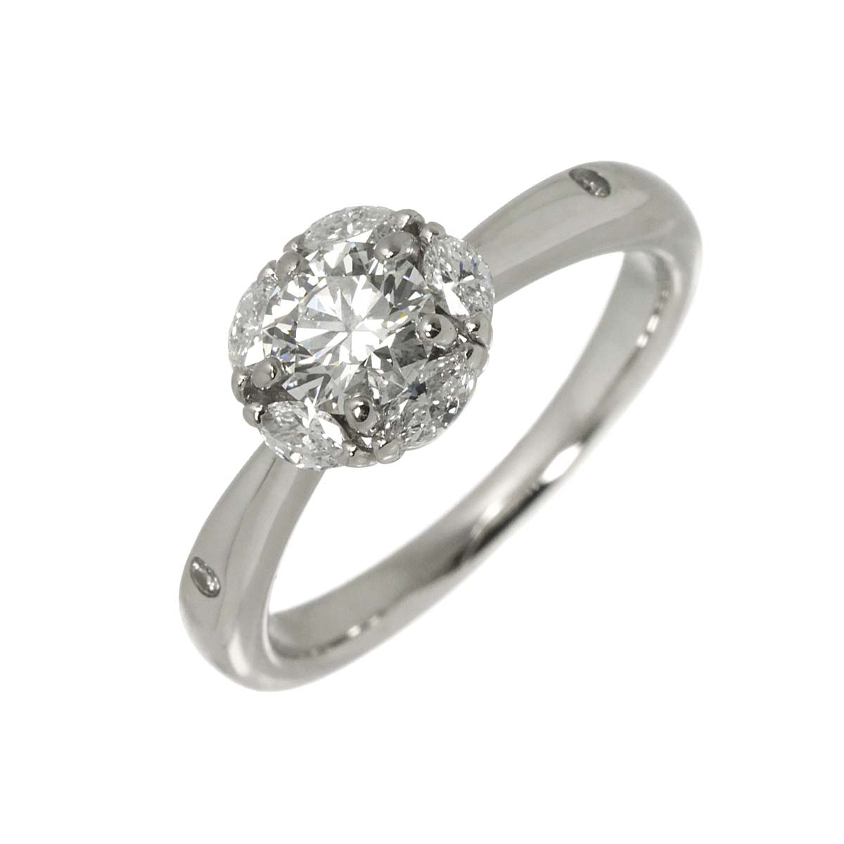 Diamond 0.53ct/0.28ct Ring Platinum size5.25-5.5(US)