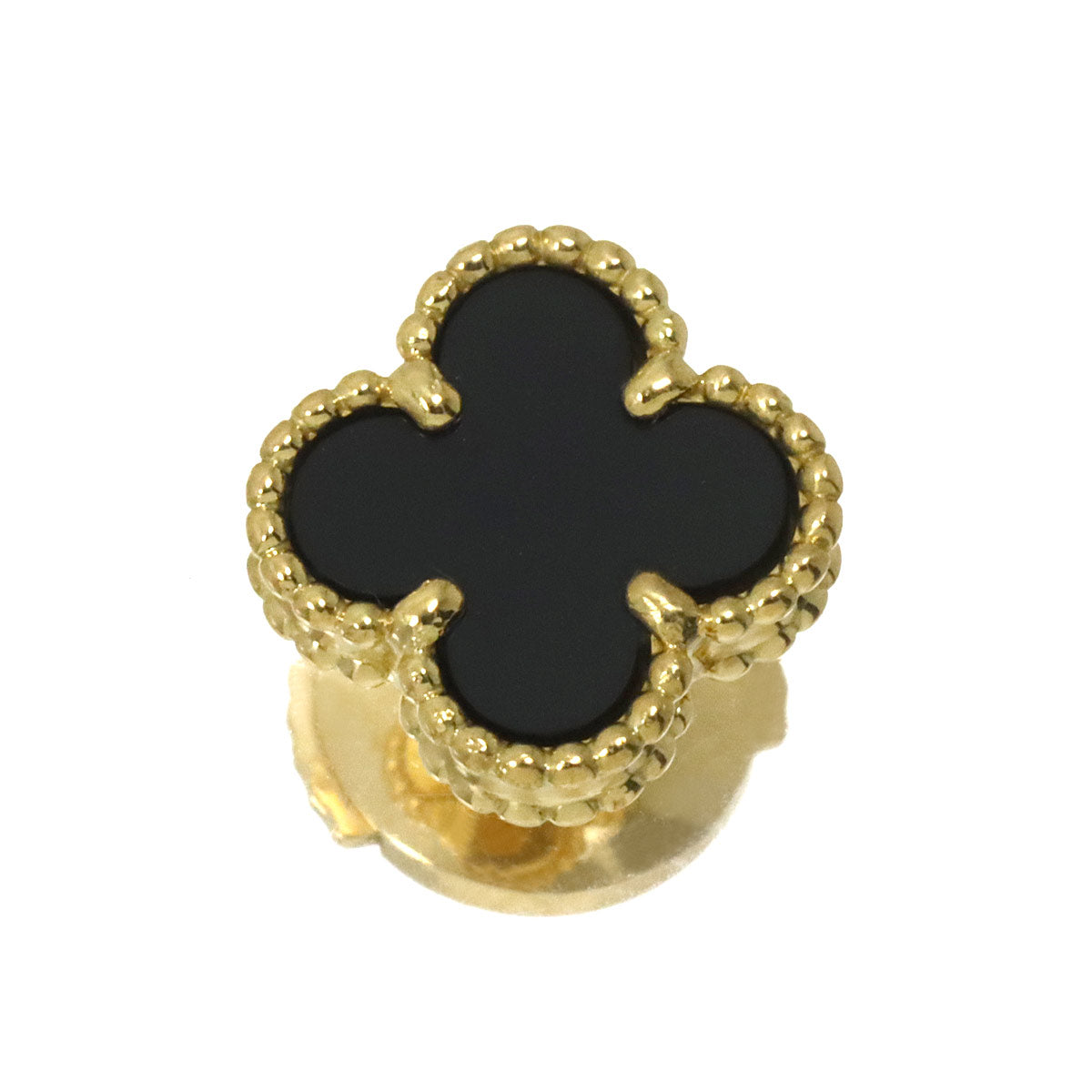 Sweet Alhambra Onyx Earring 18K YG One Piece only