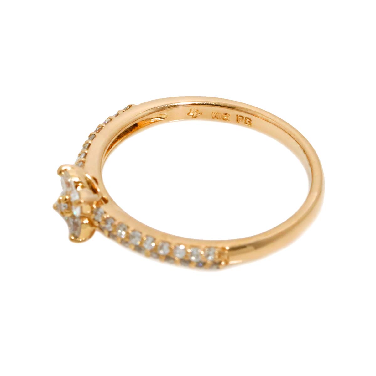 Diamond 0.33ct Ring 18K PG 750 Size5.25(US)