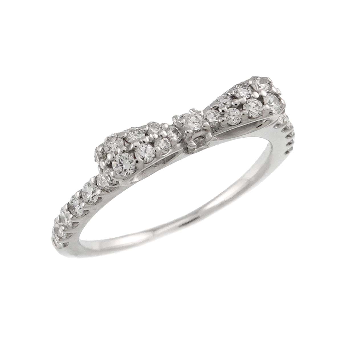 Pave Diamond 0.35ct Ring 18K WG 750 Size4.5(US)