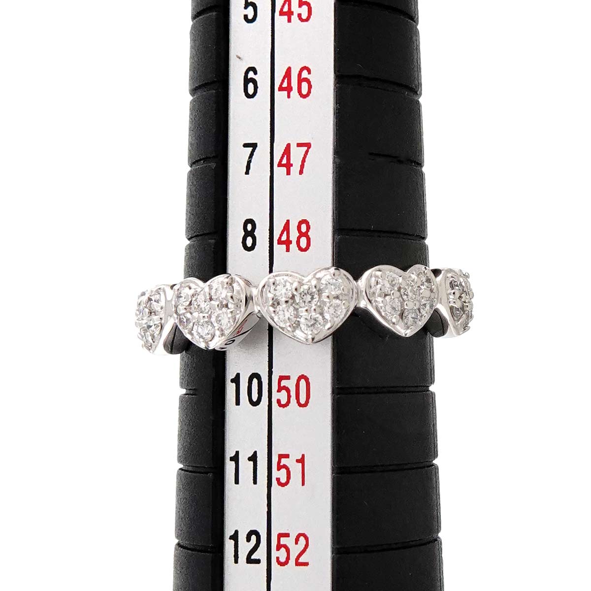 Heart Motif Diamond 0.27ct Ring 18K WG 750 Size4.75-5(US)