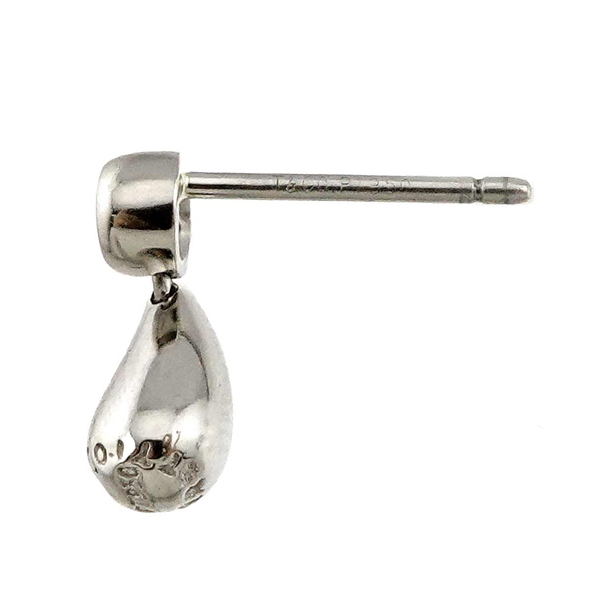 Teardrop Diamond Earrings Pierced Pt