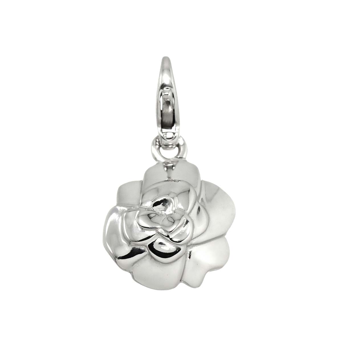 Camellia Pendant Top Charm 18K WG 750