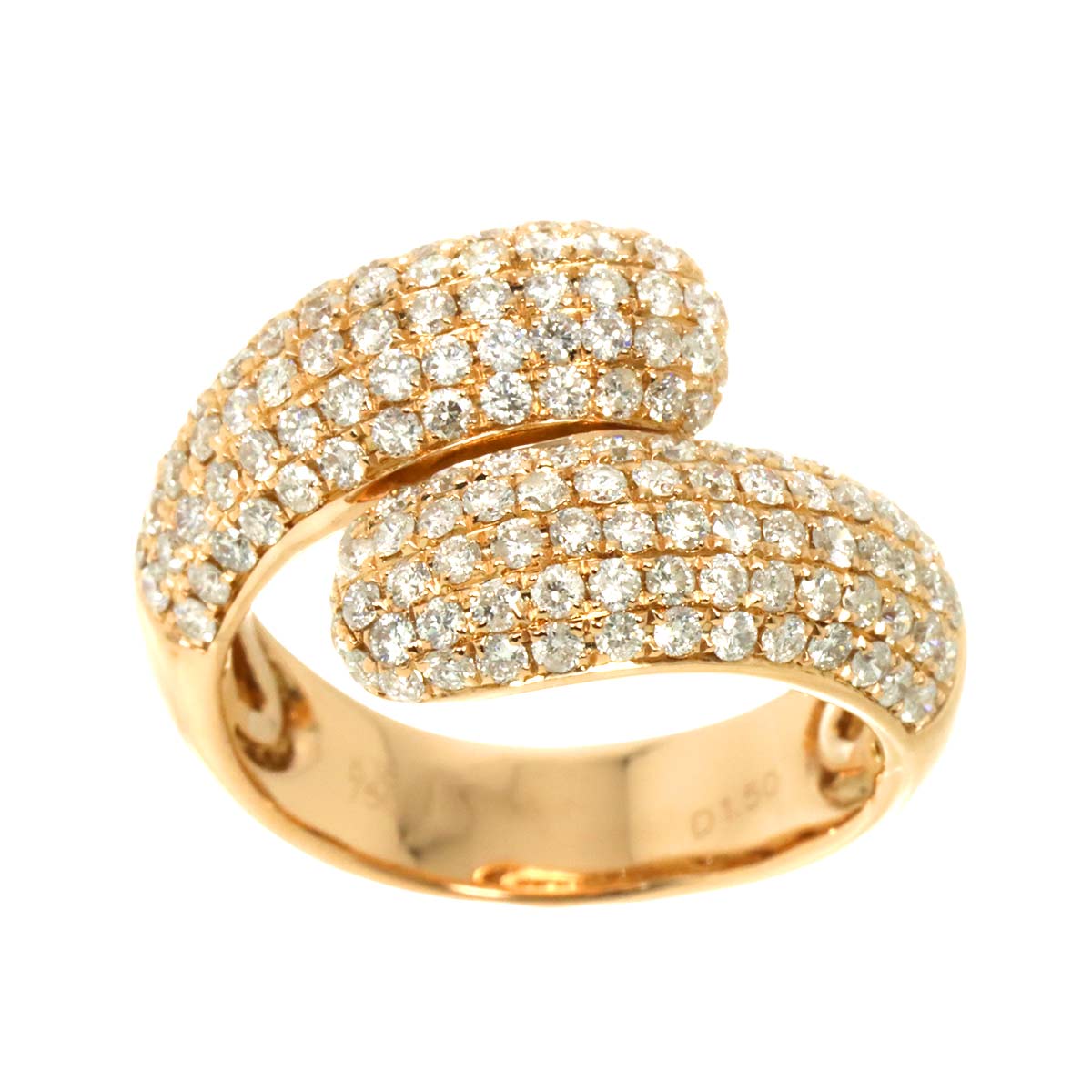 Diamond 1.50ct Ring 18K PG Pink Gold 750 Size6.25-6.5(US)