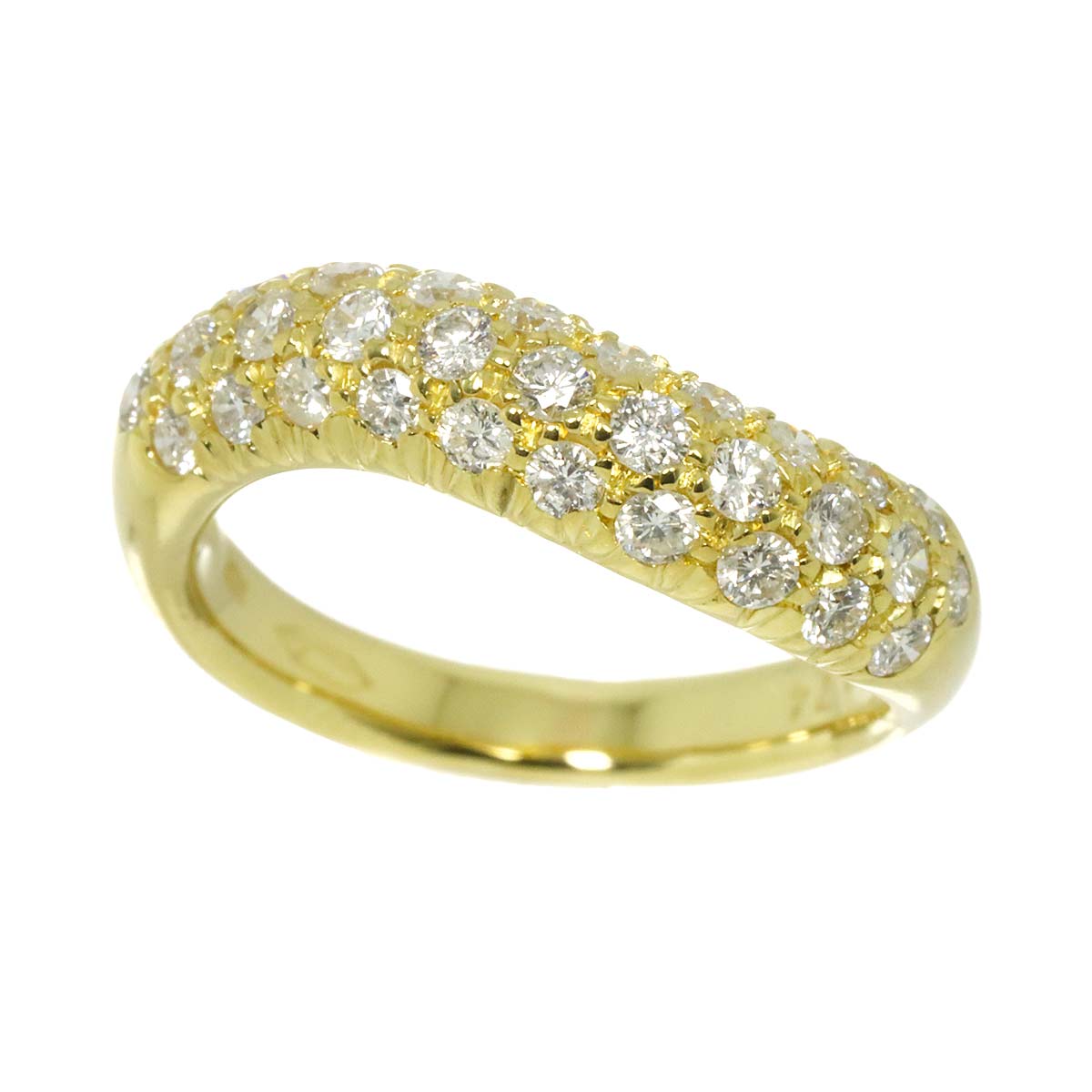 Diamond 0.74ct Ring 18K YG Yellow Gold 750 size5.25(US)