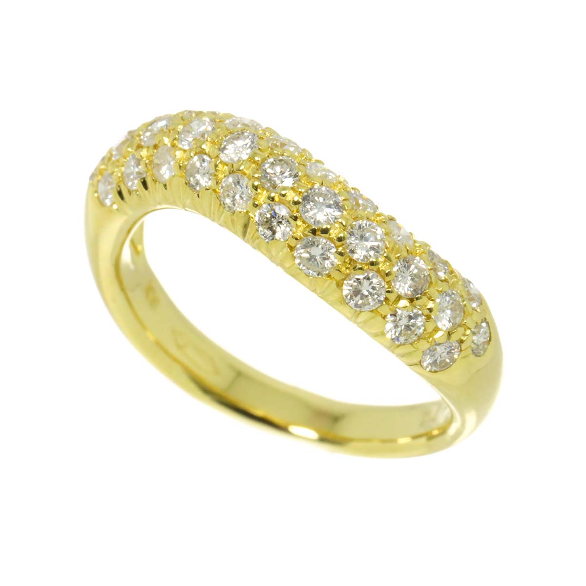 Diamond 0.74ct Ring 18K YG Yellow Gold 750 size5.25(US)