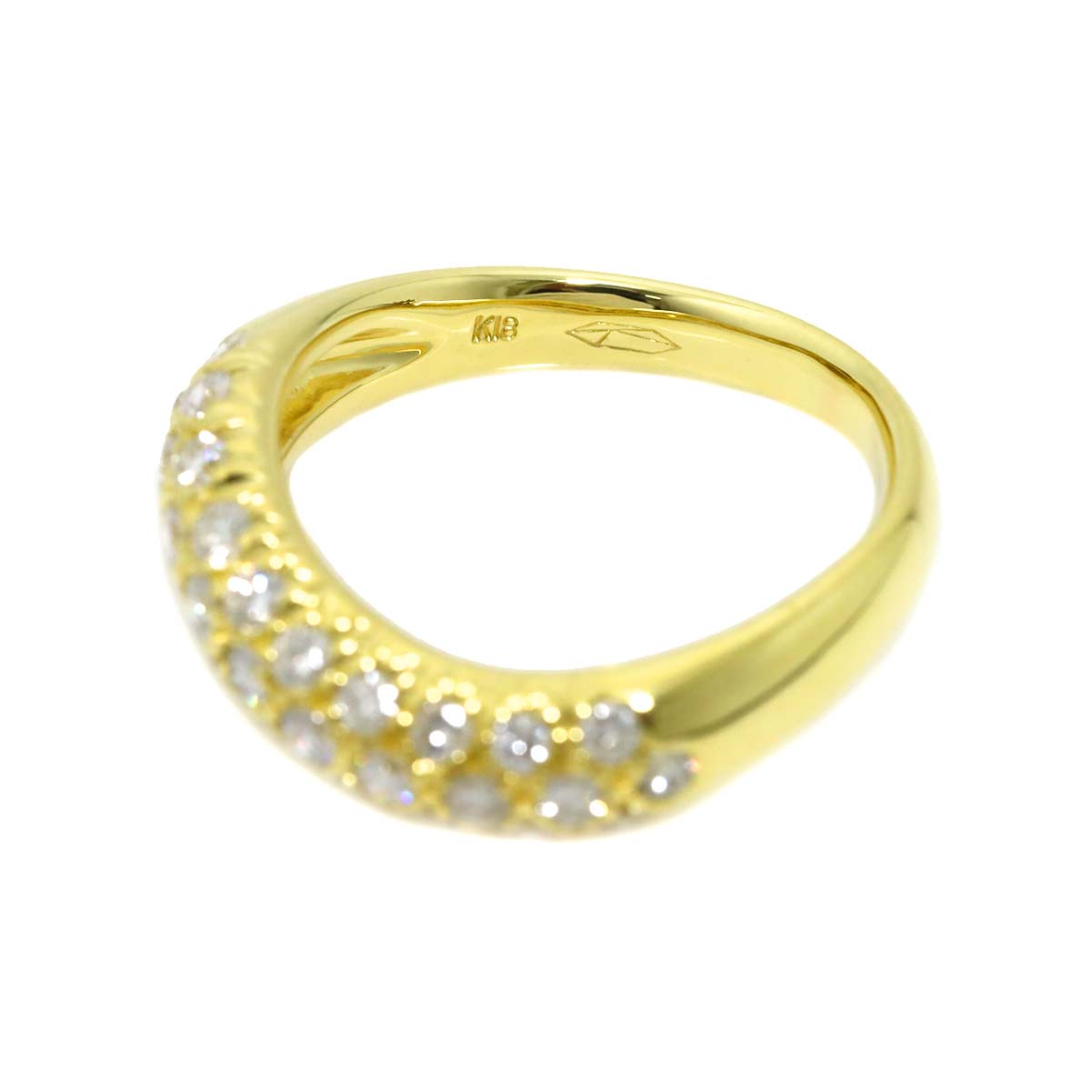 Diamond 0.74ct Ring 18K YG Yellow Gold 750 size5.25(US)