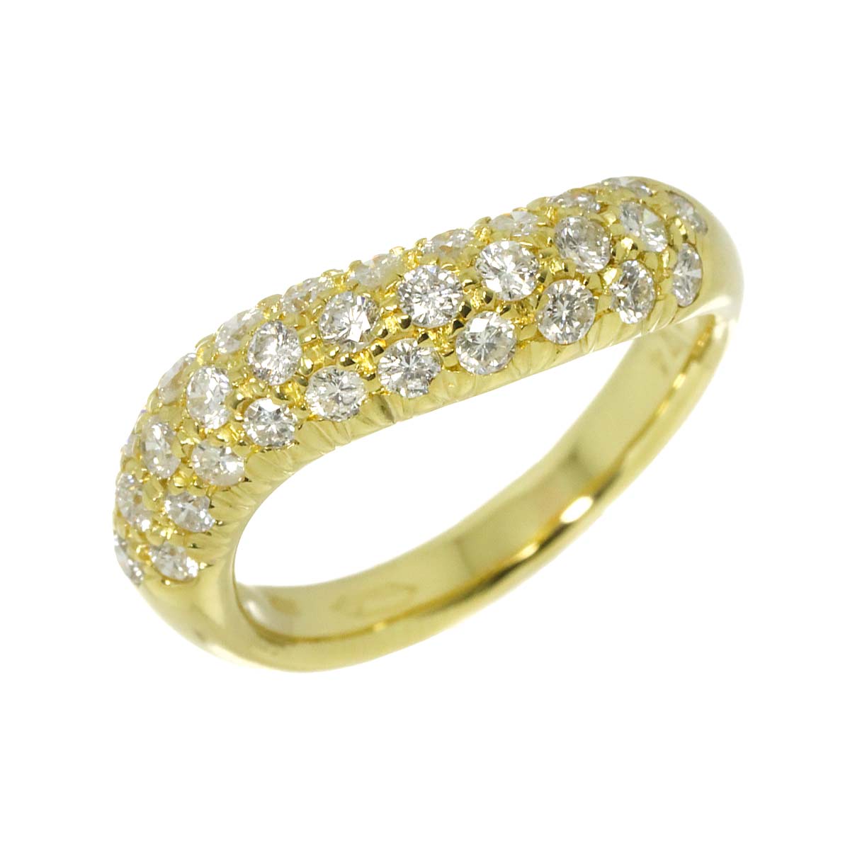 Diamond 0.74ct Ring 18K YG Yellow Gold 750 size5.25(US)