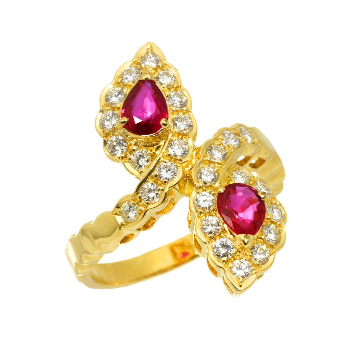 Ruby Diamond 0.69ct Ring 18K YG size6(US)