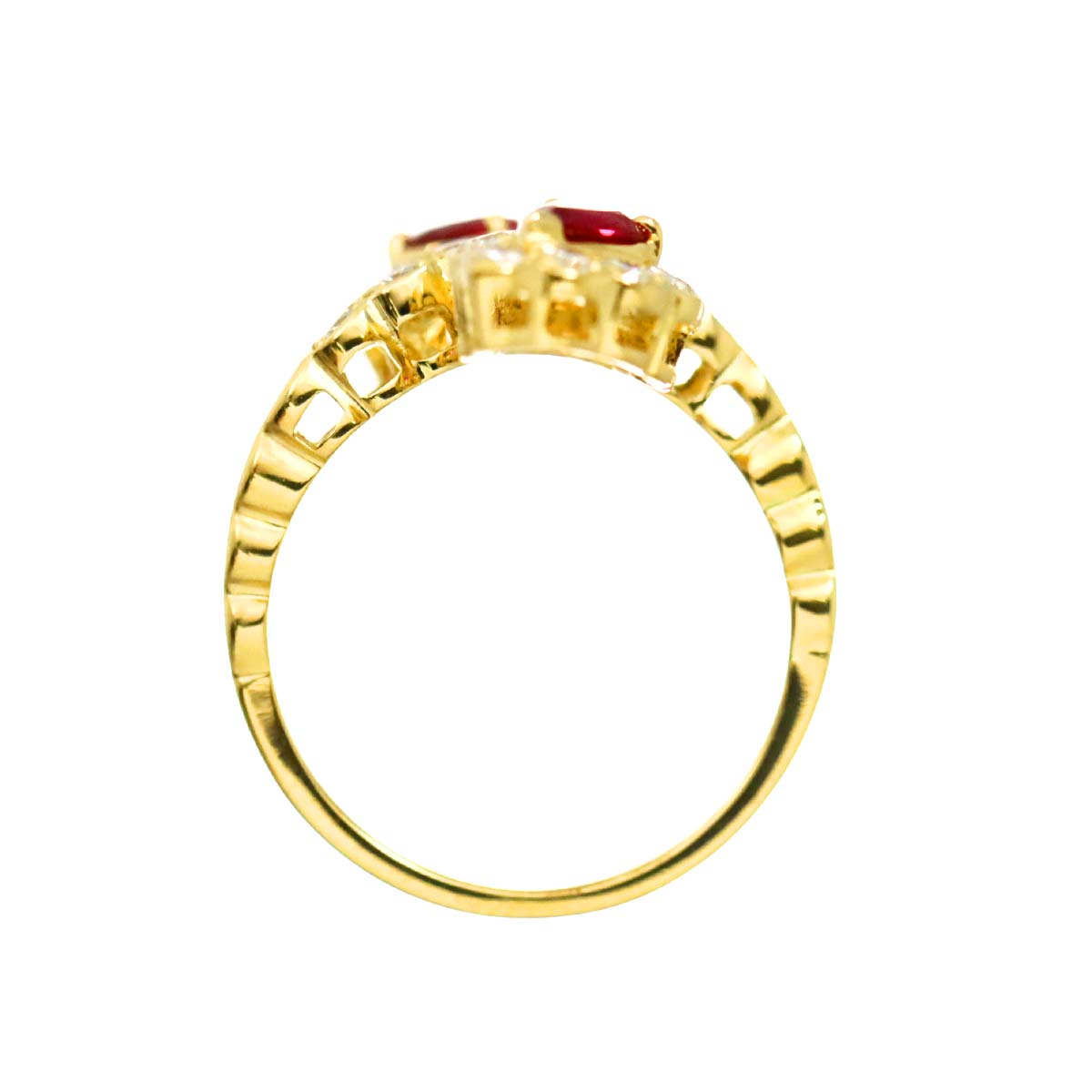 Ruby Diamond 0.69ct Ring 18K YG size6(US)