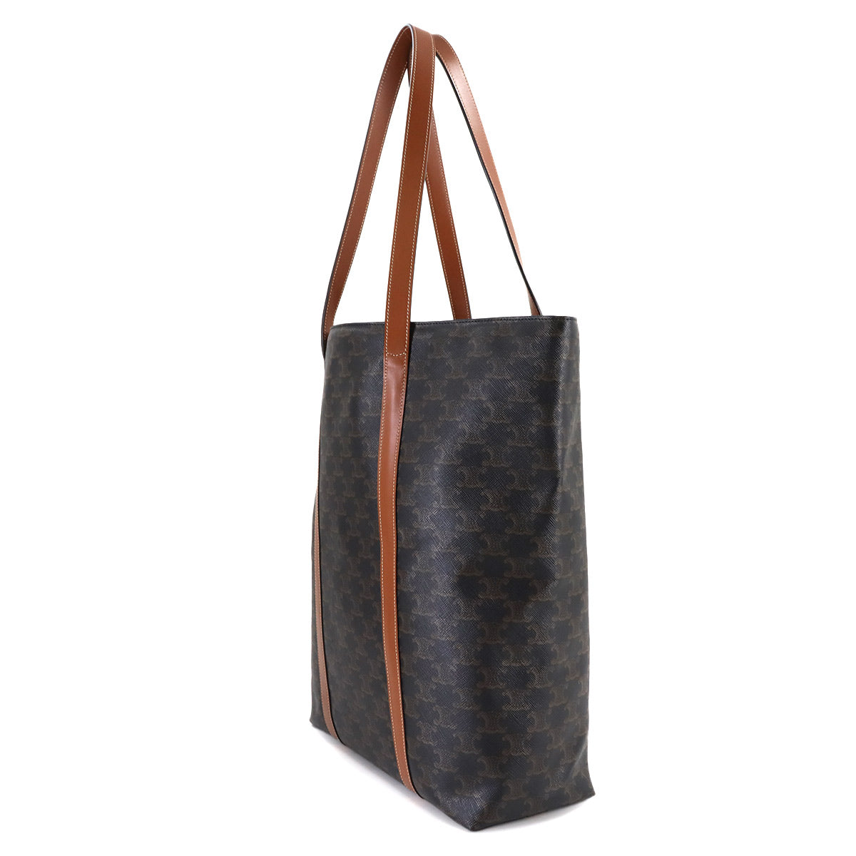 Triomphe Museum Tote Bag PVC Leather Tan 194542 Pouch Purse