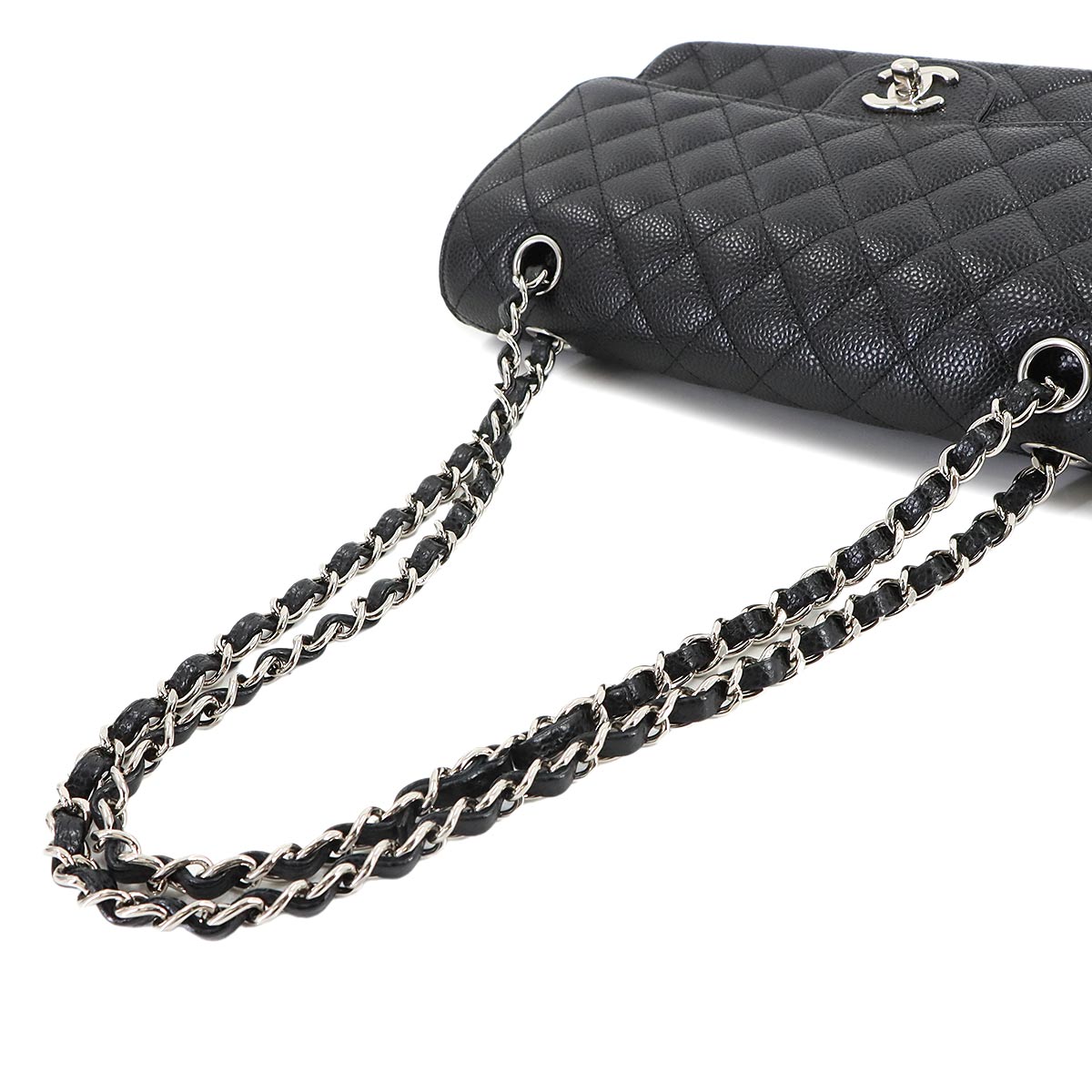 Matelasse 25 Chain Shoulder Bag Leather Black A01112