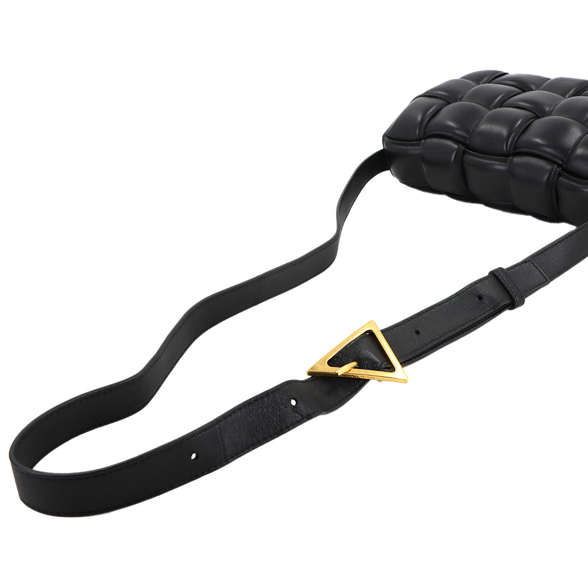 Intrecciato Padded Cassette Shoulder Bag Black 591970