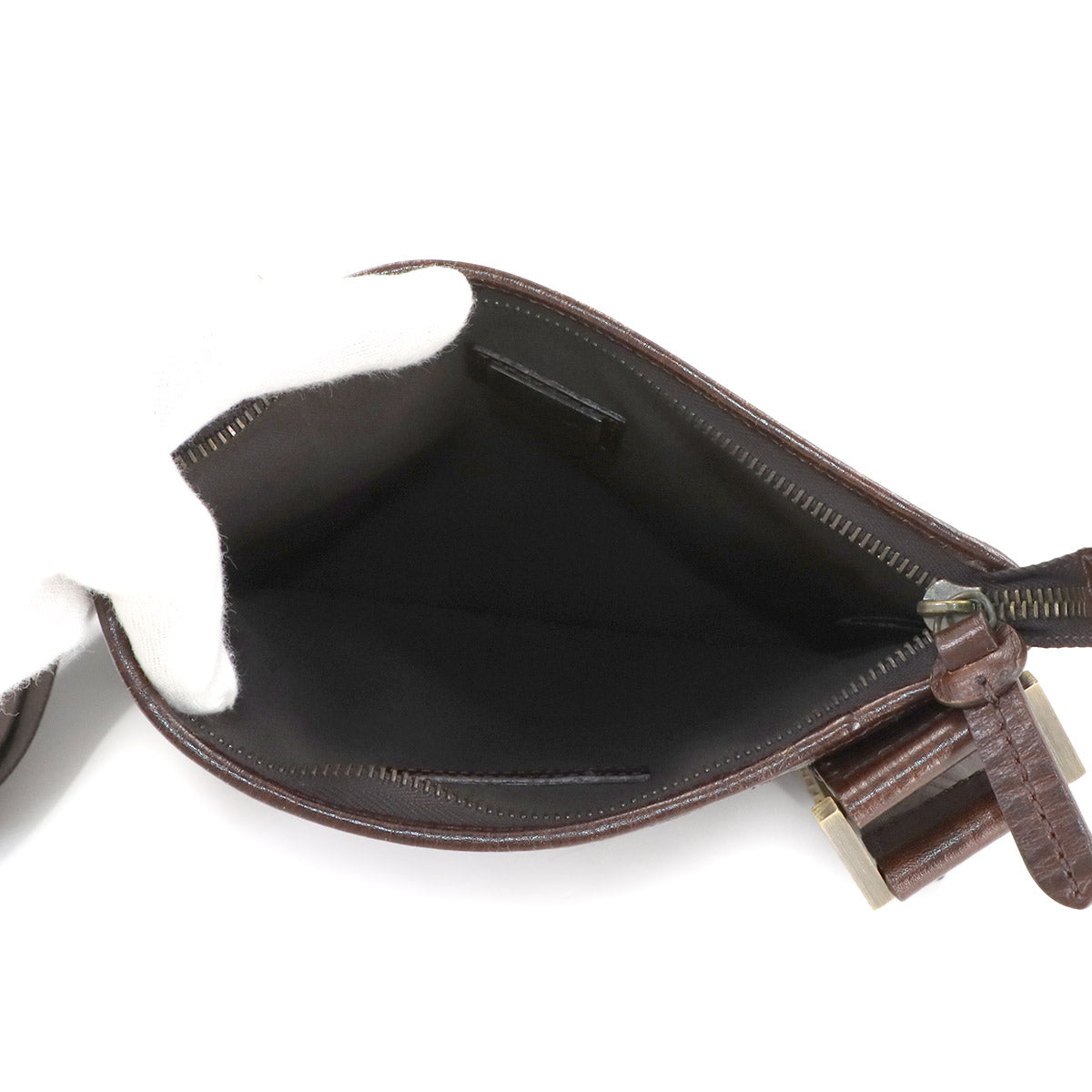 Zucca Shoulder Messenger Bag PVC Brown Black 7VA204 Purse