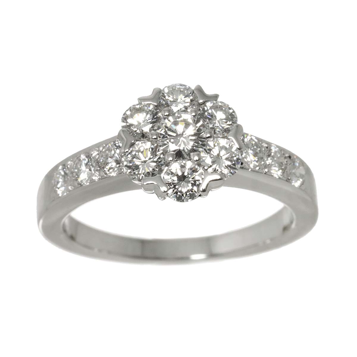 Fleurette Diamond Ring 18K WG 750 size47 4(US)