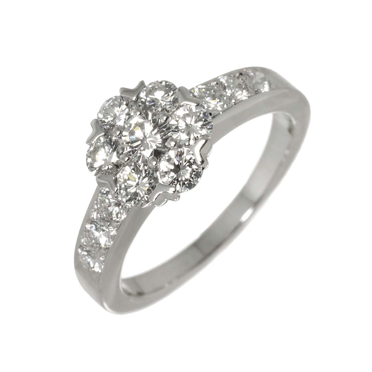 Fleurette Diamond Ring 18K WG 750 size47 4(US)