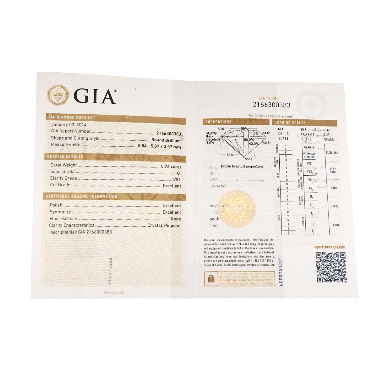 Diamond 0.76ct/0.75ct G/VS1/3EX Earrings Pierced Pt Platinum