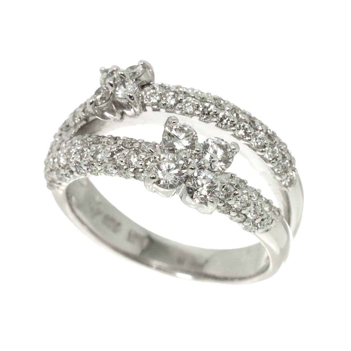 Diamond 1.11ct Ring 18K WG 750 Size5-5.25(US)
