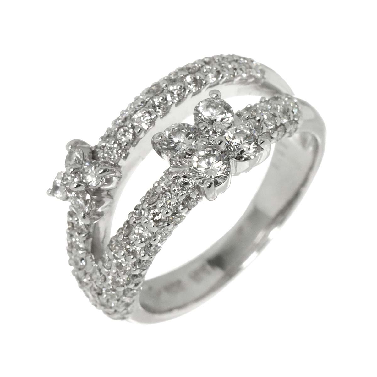 Diamond 1.11ct Ring 18K WG 750 Size5-5.25(US)